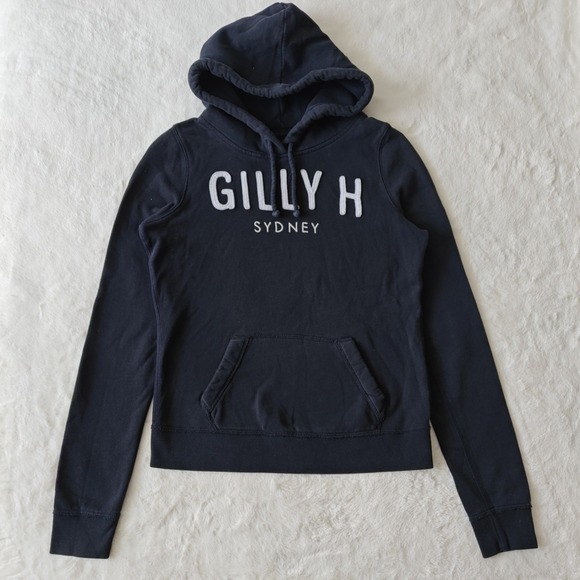 Gilly Hicks Sydney Women's Hoodie Black Sweatshirt Hooded Sweater Small Logo - Picture 3 of 8